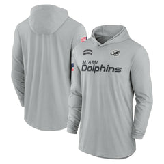 2024 Salute to Service Lightweight Dri-FIT Long Sleeve Hoodie T-Shirt - Miami Dolphins Hoodies