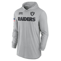 2024 Salute to Service Lightweight Dri-FIT Long Sleeve Hoodie T-Shirt - Las Vegas Raiders Hoodies