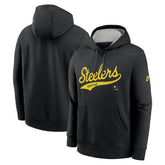 Rewind Club Logo Pullover Hoodie - Pittsburgh Steelers Hoodies