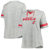 NHL New Jersey Devils Fanatics Women's Plus Size Lace-Up T-Shirt
