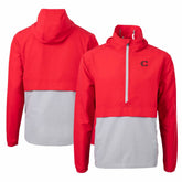 Red/Gray Cincinnati Reds Cutter & Buck City Connect Charter Eco Recycled Half-Zip Anorak Jacket