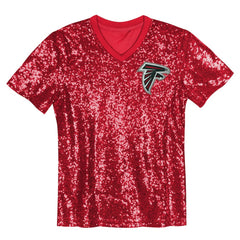 Bijan Robinson Girls Youth Sequin V-Neck Fashion Jersey - Atlanta Falcons Jerseys