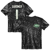 Sauce Gardner Girls Youth Sequin V-Neck Fashion Jersey - New York Jets Jerseys