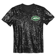 Sauce Gardner Girls Youth Sequin V-Neck Fashion Jersey - New York Jets Jerseys
