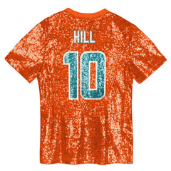 Tyreek Hill Girls Youth Sequin V-Neck Fashion Jersey - Miami Dolphins Jerseys