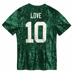 Jordan Love Girls Youth Sequin V-Neck Fashion Jersey - Green Bay Packers Jerseys