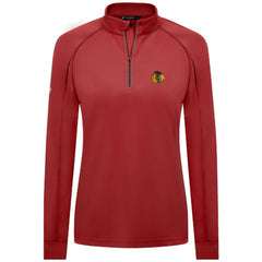 NHL Chicago Blackhawks Levelwear Women's Kinetic Insignia Core Quarter-Zip Pullover Top