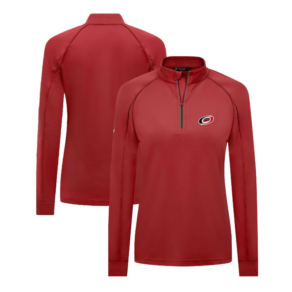 NHL Carolina Hurricanes Levelwear Women's Kinetic Insignia Core Quarter-Zip Pullover Top