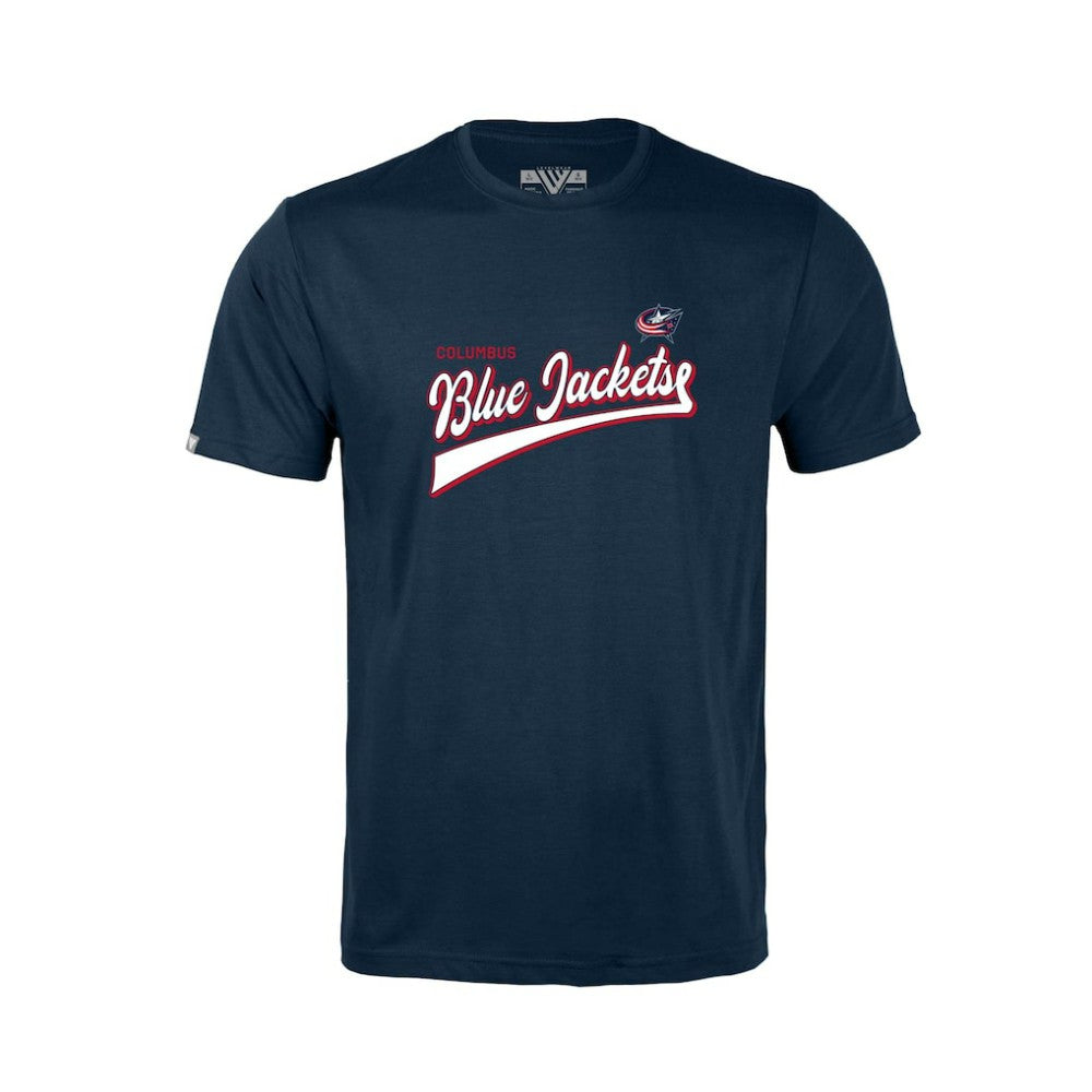 NHL Columbus Blue Jackets Levelwear Youth Little Richmond Retro Script T-Shirt