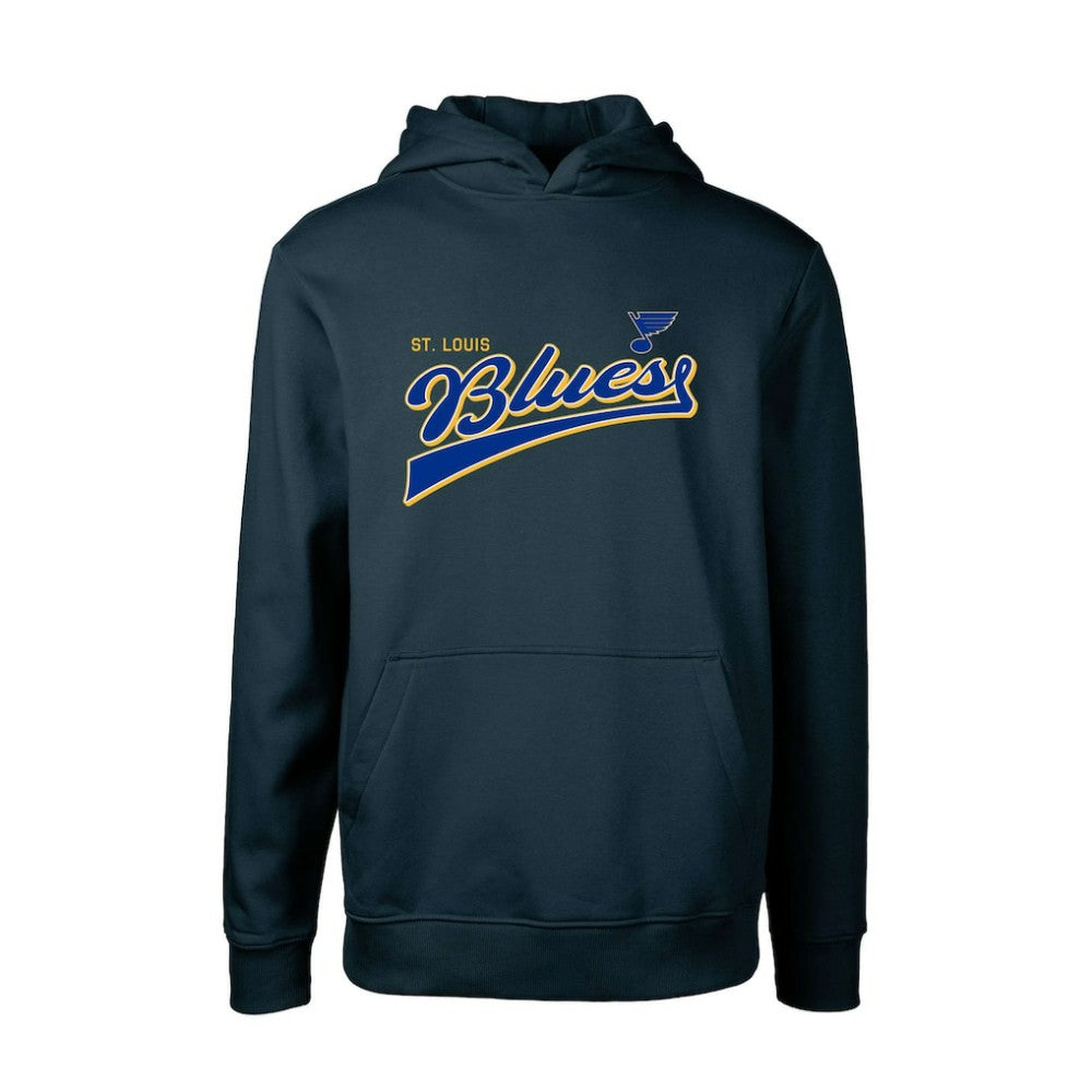 NHL St. Louis Blues Levelwear Youth Podium Retro Script Fleece Pullover Hoodie