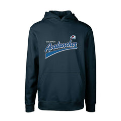 NHL Colorado Avalanche Levelwear Youth Podium Retro Script Fleece Pullover Hoodie