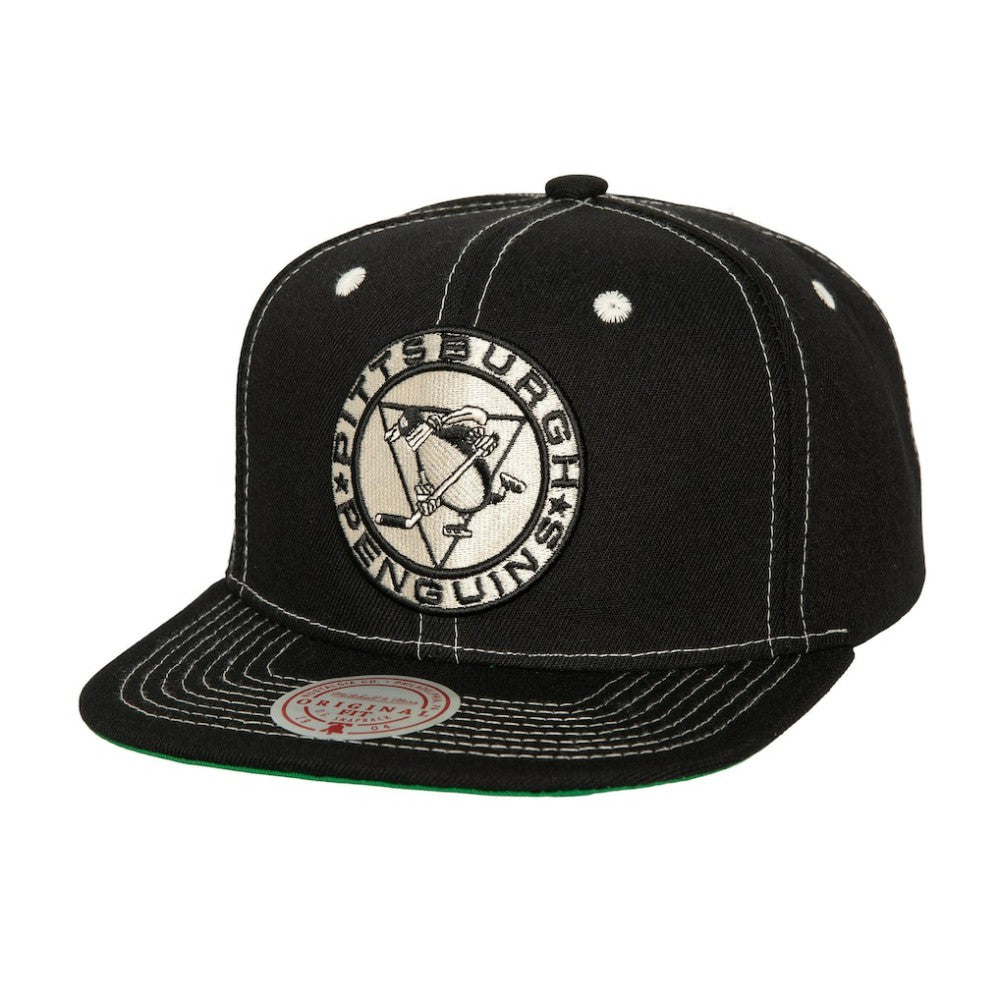 NHL Pittsburgh Penguins Mitchell & Ness Energy Contrast Natural Snapback Hat