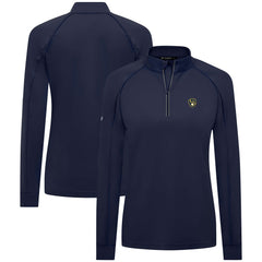 Navy Milwaukee Brewers Levelwear Women's Kinetic Insignia Quarter-Zip Pullover