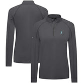 Charcoal Seattle Mariners Levelwear Women's Kinetic Insignia Quarter-Zip Pullover