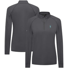 Charcoal Seattle Mariners Levelwear Women's Kinetic Insignia Quarter-Zip Pullover