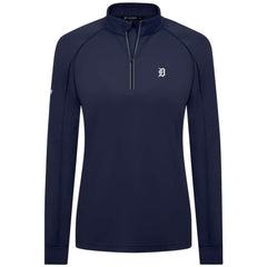 Navy Detroit Tigers Levelwear Women's Kinetic Insignia Quarter-Zip Pullover