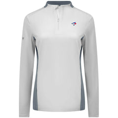 White Toronto Blue Jays Levelwear Women's Moxie Insignia Quarter-Zip Pullover