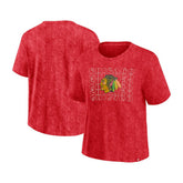 NHL Chicago Blackhawks Fanatics Women's Faded Wash T-Shirt