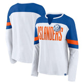 NHL New York Islanders Fanatics Women's Frozen Long Sleeve Notch Neck T-Shirt