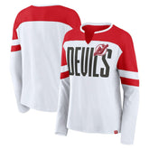 NHL New Jersey Devils Fanatics Women's Frozen Long Sleeve Notch Neck T-Shirt