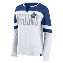 NHL Toronto Maple Leafs Fanatics Women's Frozen Long Sleeve Notch Neck T-Shirt