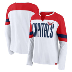 NHL Washington Capitals Fanatics Women's Frozen Long Sleeve Notch Neck T-Shirt