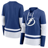 NHL Tampa Bay Lightning Fanatics Women's Prime Time Lace-Up Long Sleeve T-Shirt