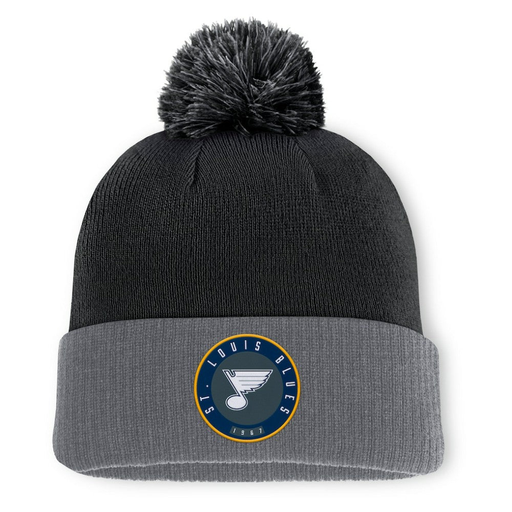 NHL St. Louis Blues Fanatics Aspyn Cuffed Knit Hat with Pom