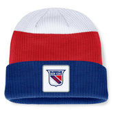 NHL New York Rangers Fanatics Heritage Showboat Color-Block Cuffed Knit Hat