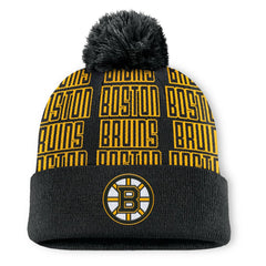 NHL Boston Bruins Fanatics Fundamental Empty Net Cuffed Knit Hat with Pom