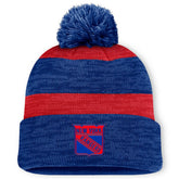 NHL New York Rangers Fanatics Fundamental Red Line Cuffed Knit Hat with Pom