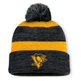 NHL Pittsburgh Penguins Fanatics Fundamental Red Line Cuffed Knit Hat with Pom