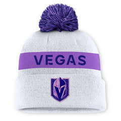 NHL Vegas Golden Knights Fanatics Hockey Fights Cancer Cuffed Knit Hat with Pom