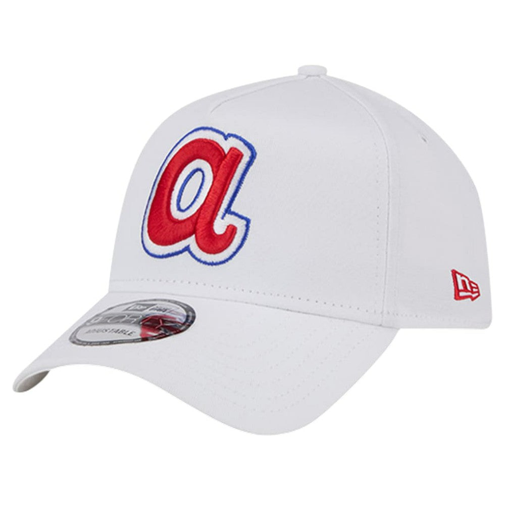 White Atlanta Braves New Era TC A-Frame 9FORTY Adjustable Hat