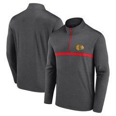 NHL Chicago Blackhawks Logo Athletic Head-to-Head Raglan Quarter-Zip Top