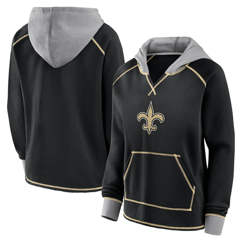 Logo Athletic Women's Boom Fleece Pullover V-Neck Hoodie - New Orleans Saints Hoodies