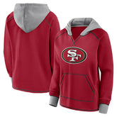 Logo Athletic Women's Boom Fleece Pullover V-Neck Hoodie - San Francisco 49ers Hoodies