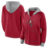 Logo Athletic Women's Boom Fleece Pullover V-Neck Hoodie - Tampa Bay Buccaneers Hoodies