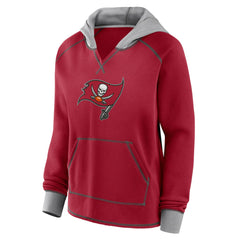 Logo Athletic Women's Boom Fleece Pullover V-Neck Hoodie - Tampa Bay Buccaneers Hoodies