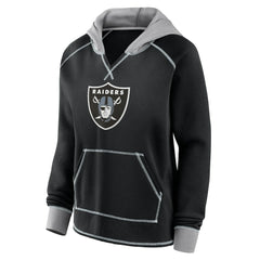 Logo Athletic Women's Boom Fleece Pullover V-Neck Hoodie - Las Vegas Raiders Hoodies