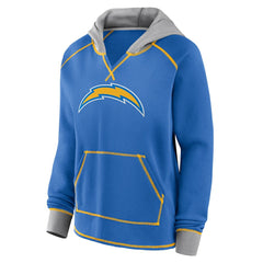 Logo Athletic Women's Boom Fleece Pullover V-Neck Hoodie - Los Angeles Chargers Hoodies