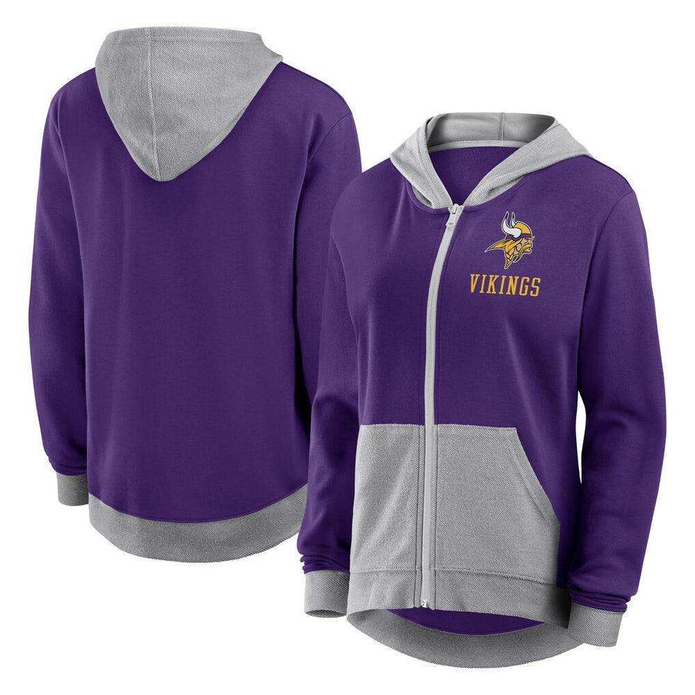 Logo Athletic Women's Hit It French Terry Full-Zip Hoodie - Minnesota Vikings Hoodies