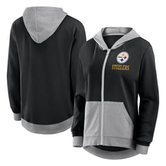 Logo Athletic Women's Hit It French Terry Full-Zip Hoodie - Pittsburgh Steelers Hoodies