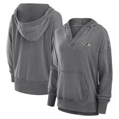 Women's Initiative Snow Wash French Terry V-Neck Pullover Hoodie - Baltimore Ravens Hoodies