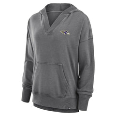 Women's Initiative Snow Wash French Terry V-Neck Pullover Hoodie - Baltimore Ravens Hoodies