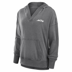 Women's Initiative Snow Wash French Terry V-Neck Pullover Hoodie - New York Jets Hoodies