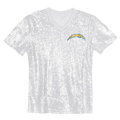 Justin Herbert Girls Youth Sequin V-Neck Fashion Jersey - Los Angeles Chargers Jerseys