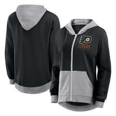 NHL Philadelphia Flyers Logo Athletic Women's Hit It French Terry Full-Zip Hoodie