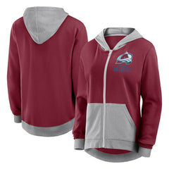 NHL Colorado Avalanche Logo Athletic Women's Hit It French Terry Full-Zip Hoodie