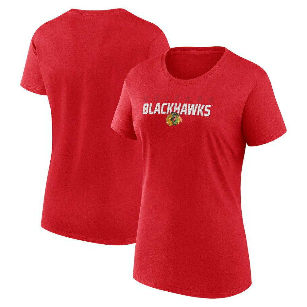 NHL Chicago Blackhawks Logo Athletic Women's Launch Scoop Neck T-Shirt